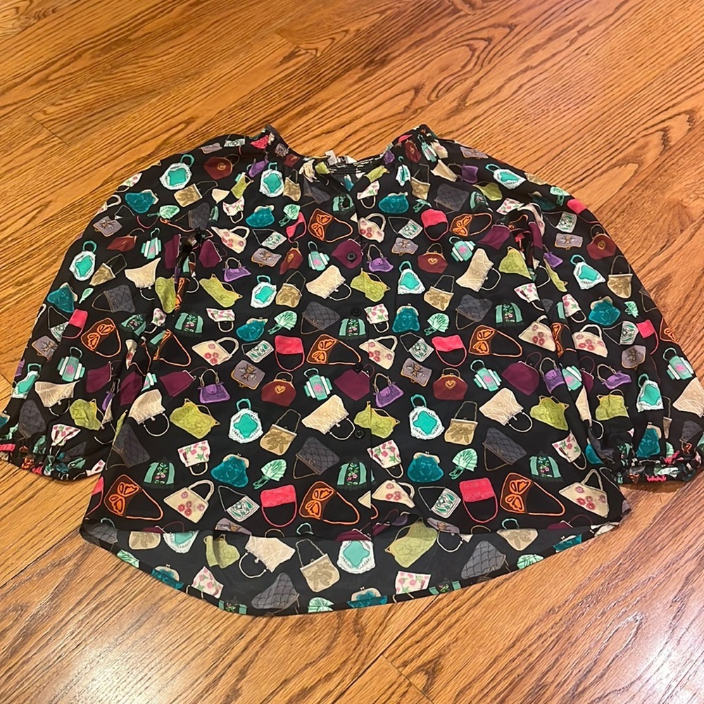 NWT Tucker Woman’s The Classic Blouse- A Promised Purse Black Silk Size S